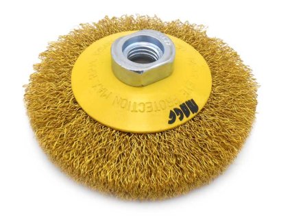 Kartáč miskový z vlnitého drátu B, mat. MOSAZ, M 14x2; 100, s - 0,3_1