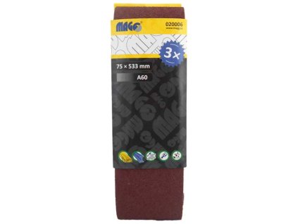 Brusný pás MAGG, 75 x 533mm; 3ks A60_1