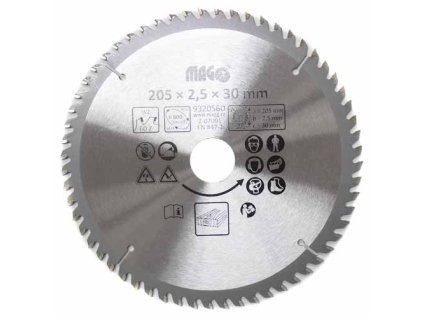Pilový kotouč na dřevo; 205 x 2,5 x 30/60z_1