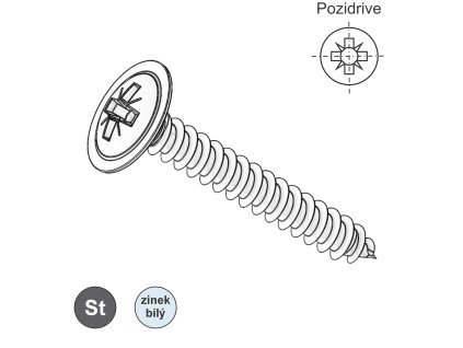 Vrut s ČH a límcem, kříž, ZB; 3,5 x 15_1
