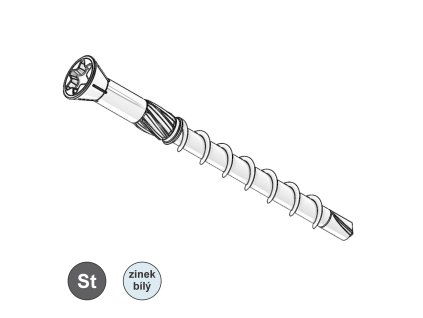 Vrut na podlahy, ZH malá, vrtáček, T10, ZB; 3,5 x 40_1