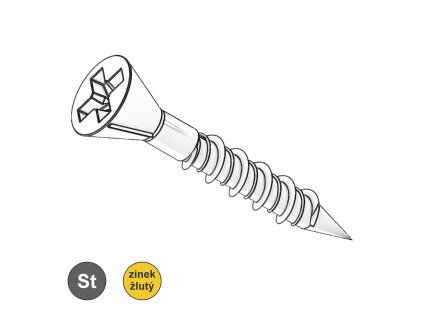 Šroub do CETRIS desek, PH, ZŽ; 4,2 x 45/25_1