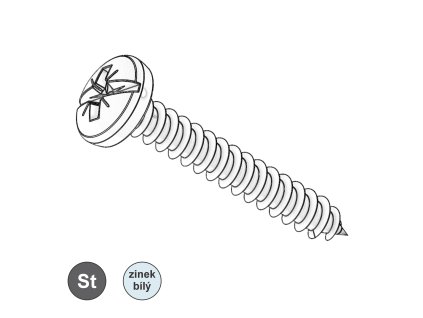 Vrut s půlk. hlavou, kombinovaná drážka, ZB; 4 x 10_1