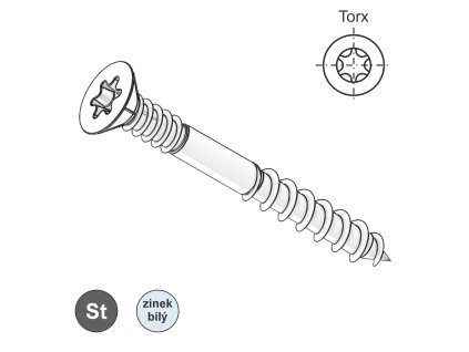 Vrut do dřeva DABL, ZH, TORX, ZB; 4 x 30/15_1