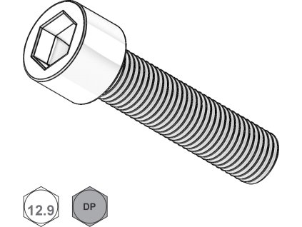 Šroub s VH, INBUS, DP KL120+VH301; 12.9; M 12 x 80_1