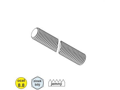 Závitová tyč jemná, ZB; 8.8; M 27 x 2 x 1000_1