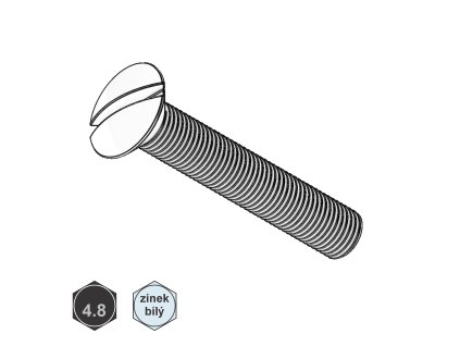 Šroub s ČH a drážkou, ZB; 4.8; M 6 x 20_1