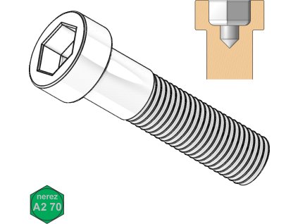 Šroub s VH a střed. otv., INBUS, A2-70; M 12 x 35_1