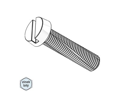 Šroub závitořezný s drážkou, ZB;  M 5 x 12 (vrtat 4,6 mm)_1