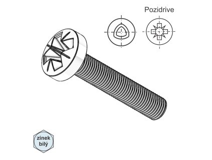 Šroub závitořezný, PH, PZ, ZB; M 5 x 16 (vrtat 4,6 mm)_1