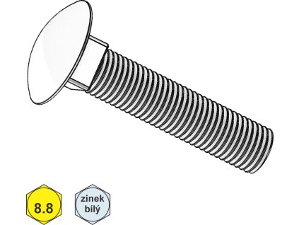 Šroub vratový, ZB;  8.8;  M 8 x 55/55_1