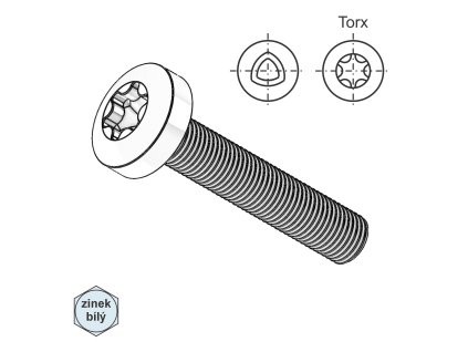 Šroub závitořezný, PH, TORX, ZB; M 5 x 25 (vrtat 4,6 mm)_1