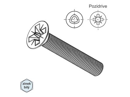 Šroub závitořezný, ZH, PZ, ZB; M 5 x 40 (vrtat 4,6 mm)_1