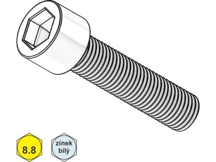 Šroub s VH, INBUS, ZB; 8.8; M 6 x 50/50_1