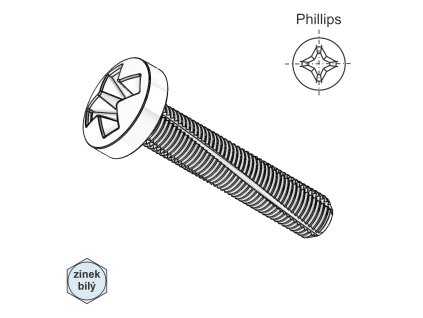 Šroub závitořezný s válcovou hlavou, ZB;  M 6 x 16 (vrtat 5,5 mm)_1