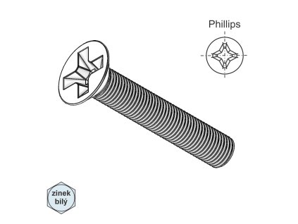 Šroub se ZH a křížem, ZB; M 10 x 25_1