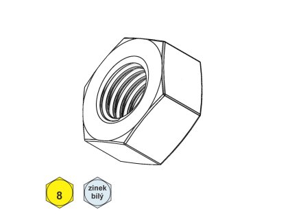 Matice šestihranná, jemný závit, ZB;  8;  M 45 x 3_1