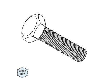 Šroub závitořezný se šestihrannou hlavou, ZB;  M 8 x 25 (vrtat 7,4 mm)_1