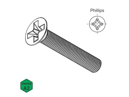 Šroub se ZH a křížem, A2; M 4 x 16_1