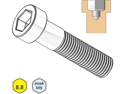 Šroub s VH a střed. otv., INBUS, ZB; 8.8; M 5 x 45_1