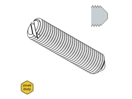 Šroub stavěcí s drážkou a kuželovým koncem, ZŽ; M 8 x 20_1