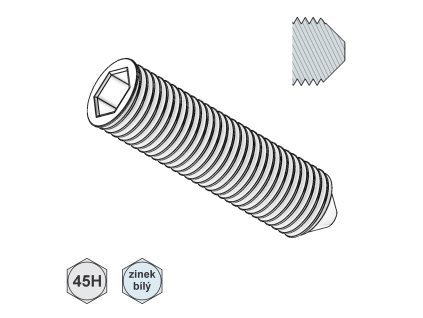 Šroub stavěcí, INBUS + hrot, ZB; 45H; M 4 x 10_1