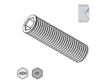Šroub stavěcí, INBUS + důlek, DP KL120+VH301, 45H; M 12 x 30_1