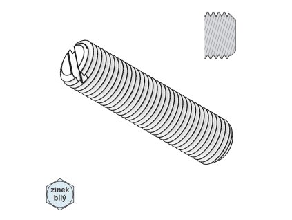 Šroub stavěcí s drážkou a plochým nosem, ZB; M 8 x 8_1