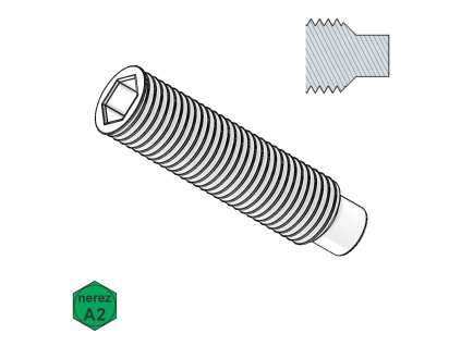 Šroub stavěcí, INBUS + čípek, A2; M 12 x 60_1
