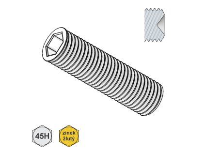 Šroub stavěcí, INBUS + důlek, ZŽ; 45H; M 4 x 10_1
