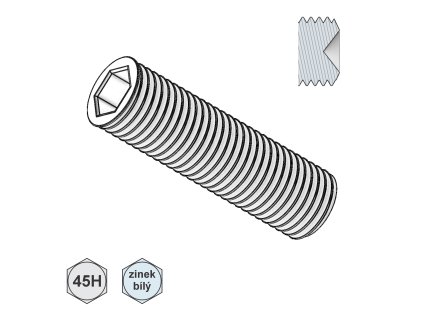 Šroub stavěcí, INBUS + důlek, ZB; 45H; M 8 x 10_1
