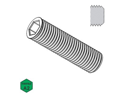 Šroub stavěcí, INBUS, plochý, A2; M 10 x 25_1