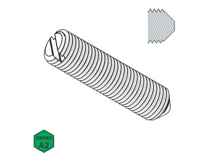 Šroub stavěcí s drážkou a kuželovým koncem, A2; M 8 x 40_1