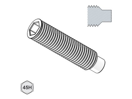 Šroub stavěcí, INBUS + čípek, St; 45H; M 10 x 45_1