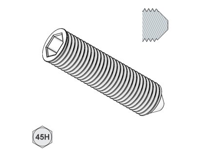 Šroub stavěcí, INBUS + hrot, St; 45H; M 2 x 4_1