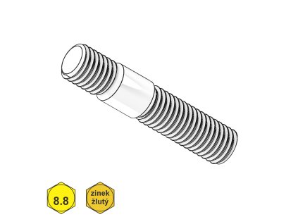 Šroub závrtný do oceli, ZŽ, 8.8; M 12 x 45_1