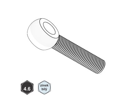 Šroub přesný otočný s okem a závitem k hlavě, ZB, 4.6; M 16 x 100/100_1