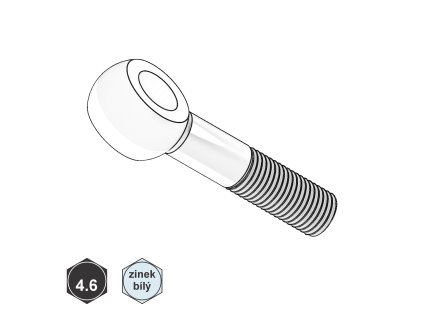 Šroub přesný otočný s okem, ZB, 4.6; M 16 x 70_1
