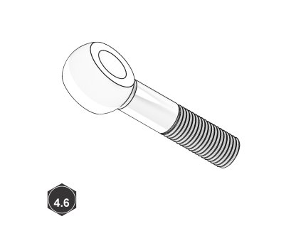Šroub přesný otočný s okem, ST, 4.6; M 10 x 60_1
