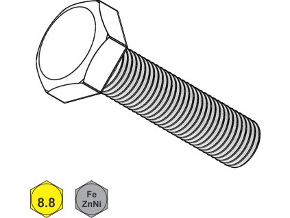 Šroub metrický, 6HR, Fe/ZnNi(12)10/A/T2; 8.8; M 10 x 65_1