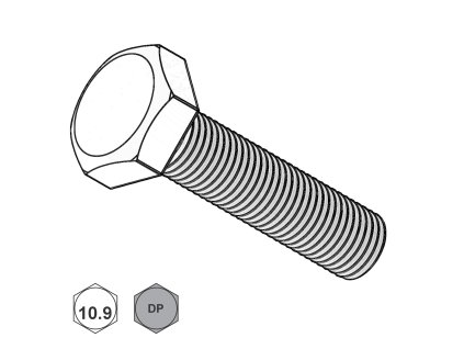 Šroub metrický, 6HR, DP KL120+VH301; 10.9; M 12 x 30_1