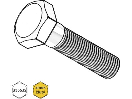 Šroub metrický 6HR, ČZ, ZŽ; S355J2; M 64 x 140_1