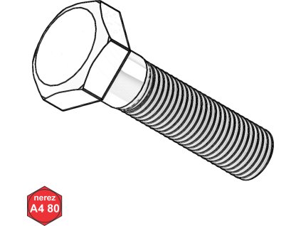 Šroub metrický, 6HR, ČZ, A4-80; M 8 x 60_1