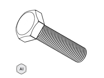 Šroub metrický, 6HR, AL P60; M 8 x 20_1