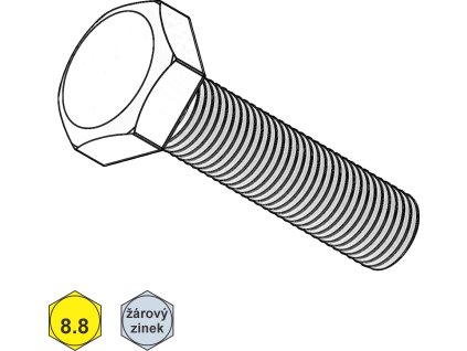 Šroub metrický, 6HR, TZN; 8.8; M 16 x 120_1