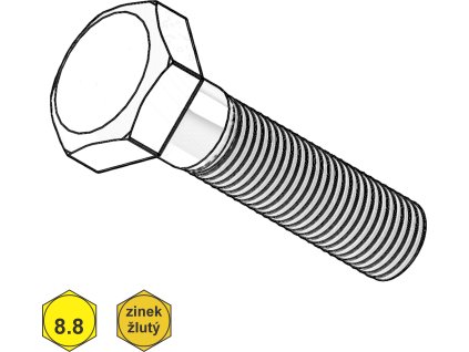 Šroub metrický, 6HR, ČZ, ZŽ; 8.8; M 8 x 55_1