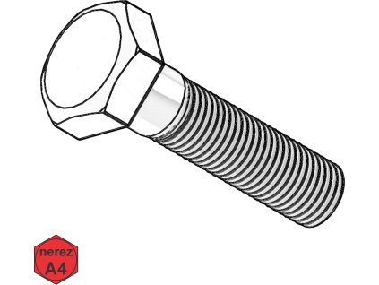 Šroub metrický, 6HR, ČZ, A4; M 8 x 90_1