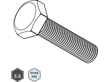 Šroub metrický, 6HR, ZB; 5.8; M 8 x 40_1
