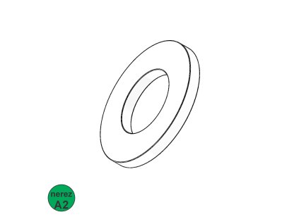 Podložka plochá, A2;  M 2_1