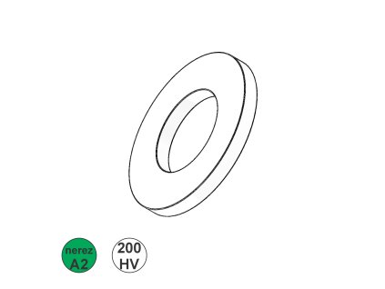 Podložka plochá, A2;  M 8, 200HV_1